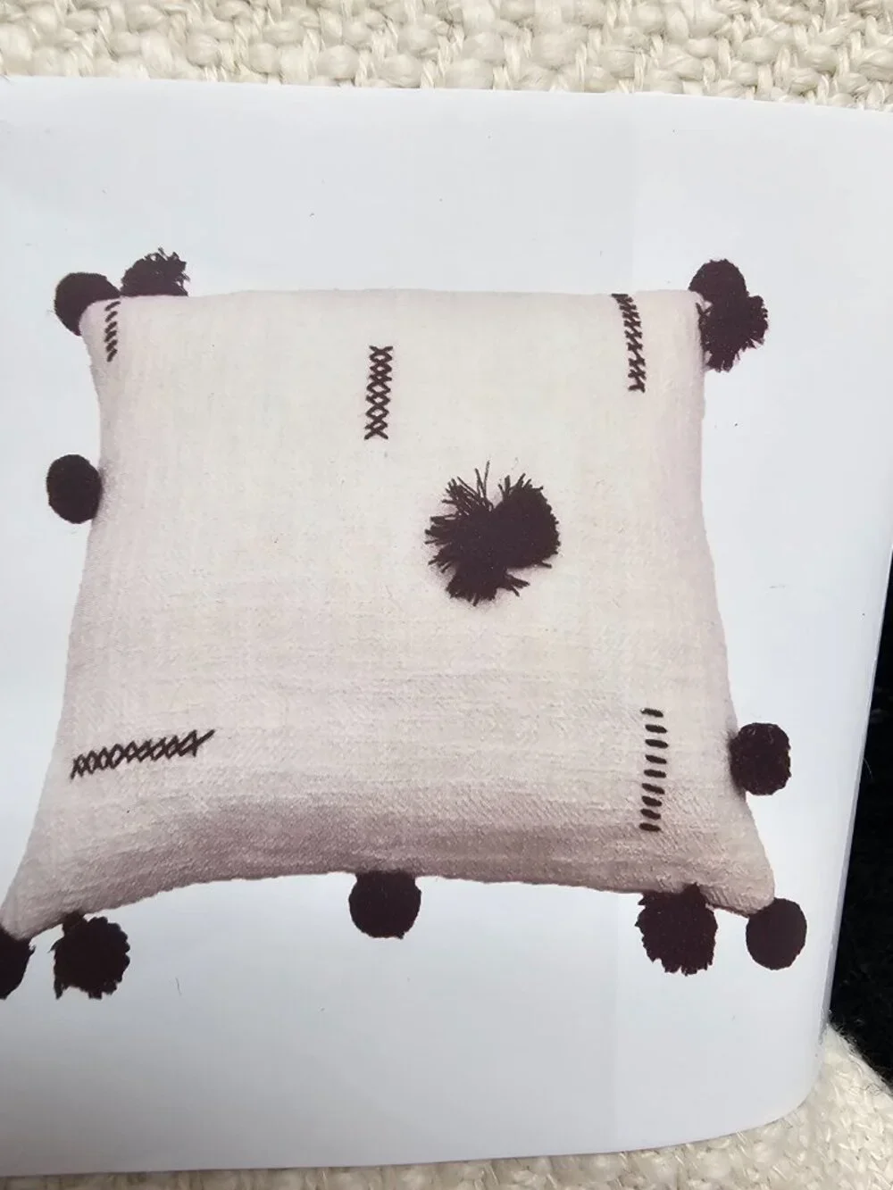 Ikea Sweden 2 New Ingiara Pillow Cover Off White Cream Black 20 X 20 304.948.68